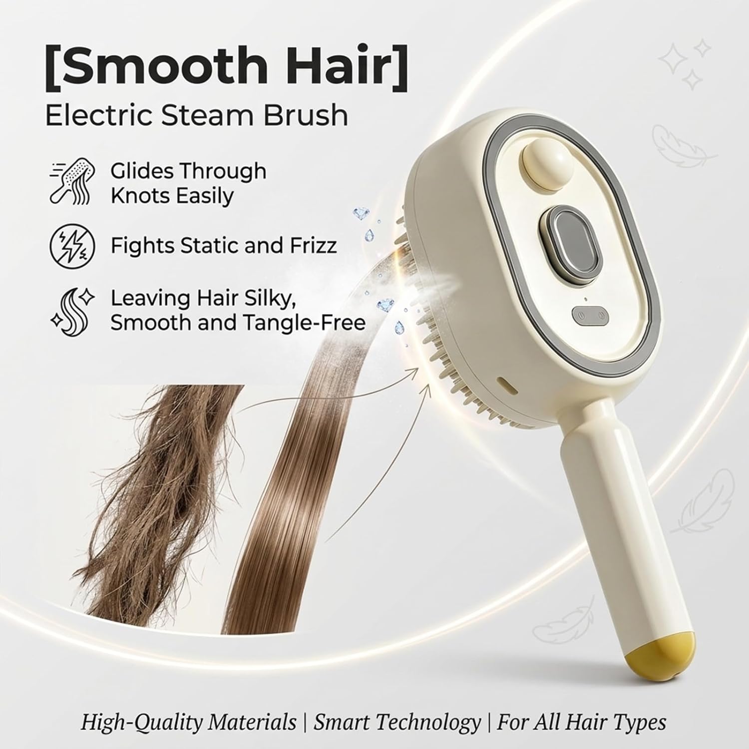 2026 New Electric Steam Brush, Electric Steam Brushs for Hair, Rechargeable Steam Hair Straightener with Water Spray, Detangling Steam Brush for Reduce Frizz, Nourishes Hairs (Pink Set)